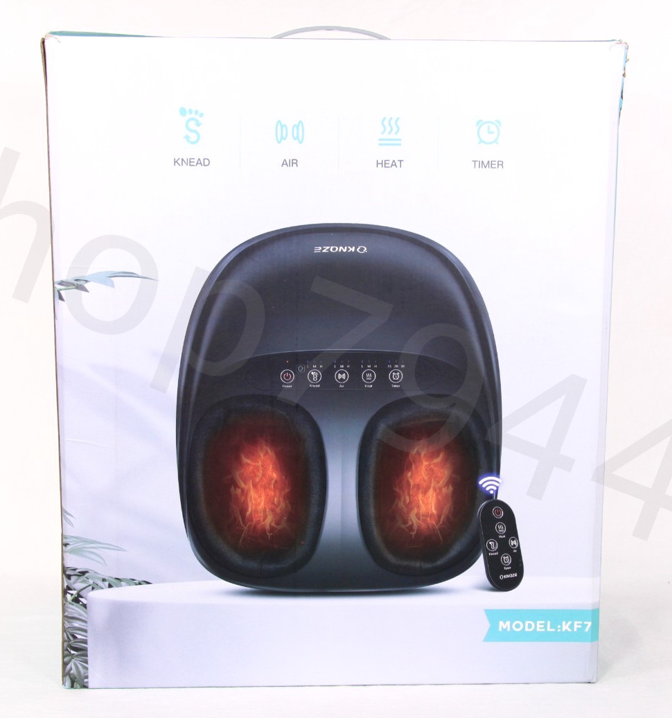 KNQZE Foot Massager Machine KF7 HEAT Kneading Air Pressure BLACK In Original Box