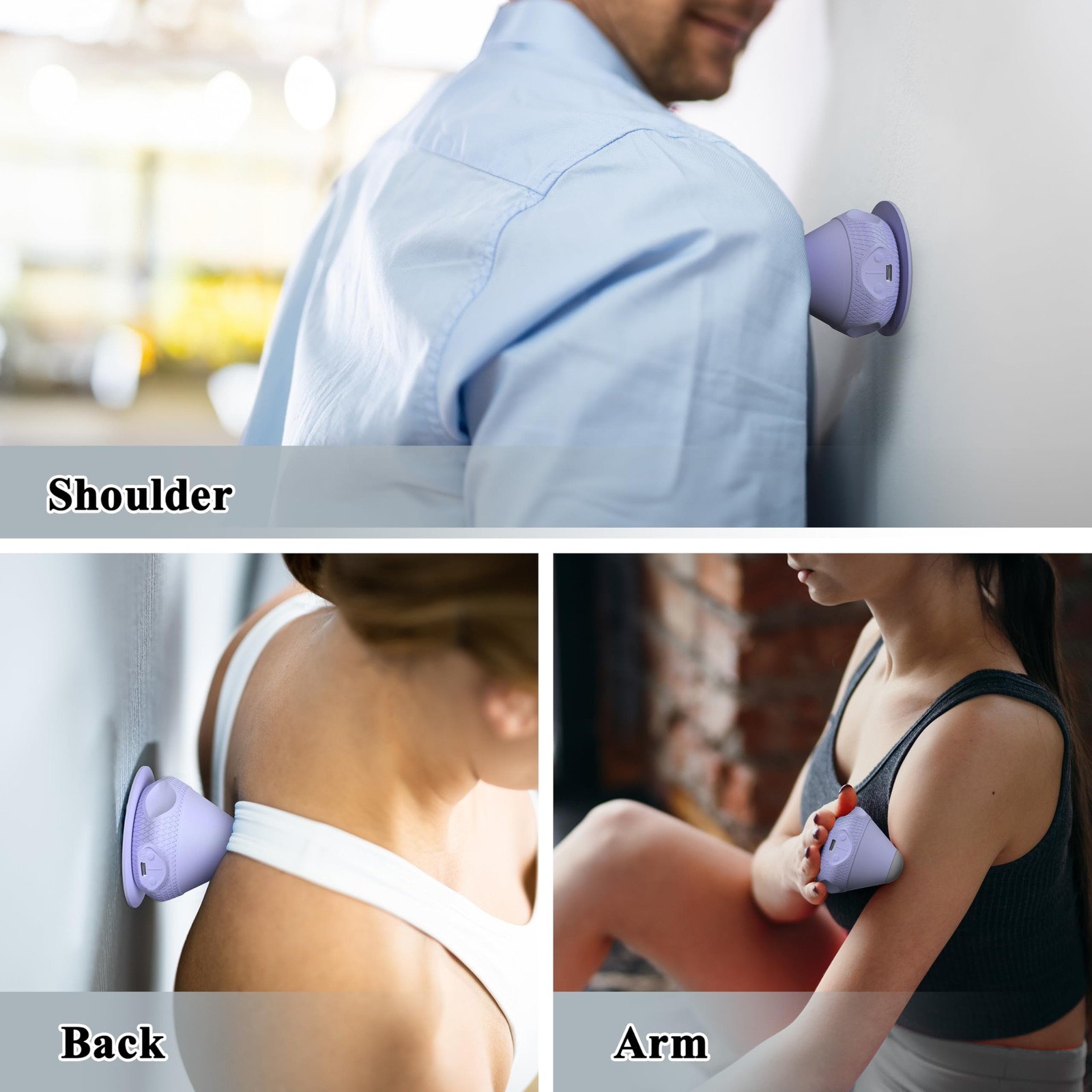 Mountable Massage Ball with Suction Cup Pinpoint Deep Tissue Muscle Knot & So…