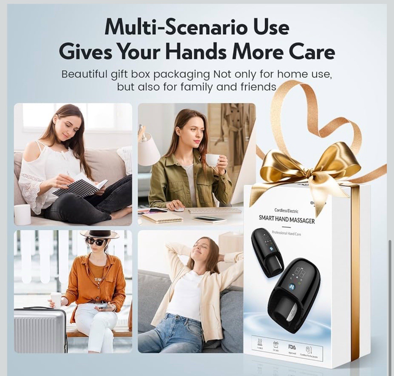 Hand Massager with Kneading Rollers Massage for Arthritis Carpal Tunnel Pain
