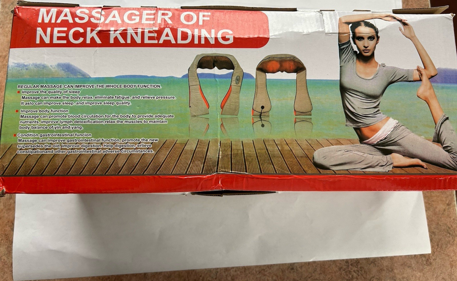 Electric Neck Massager Kneading Device for Neck Beige Orange