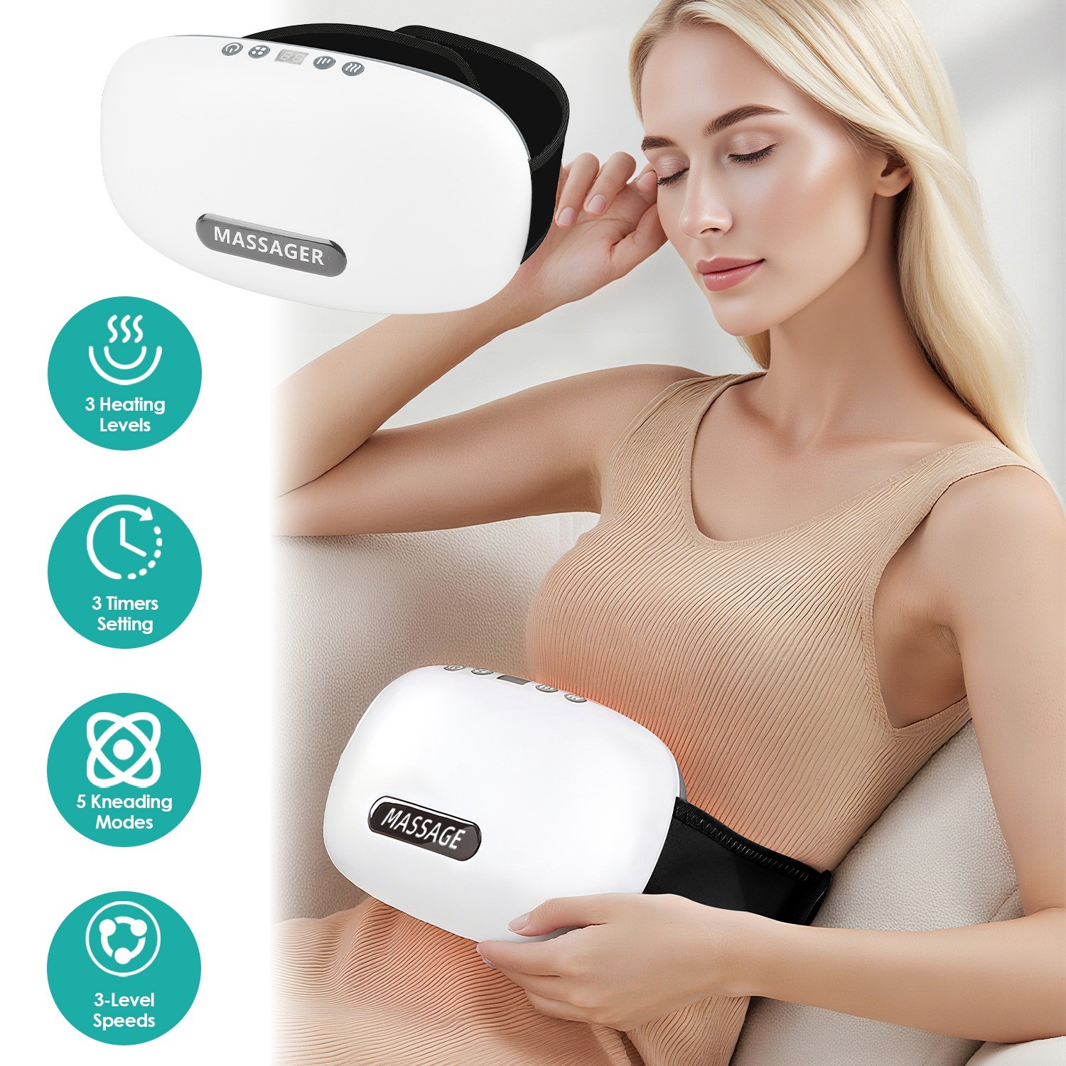 Professional Electric Tummy Massager Adjustable Abdominal Massager with 5 Modes