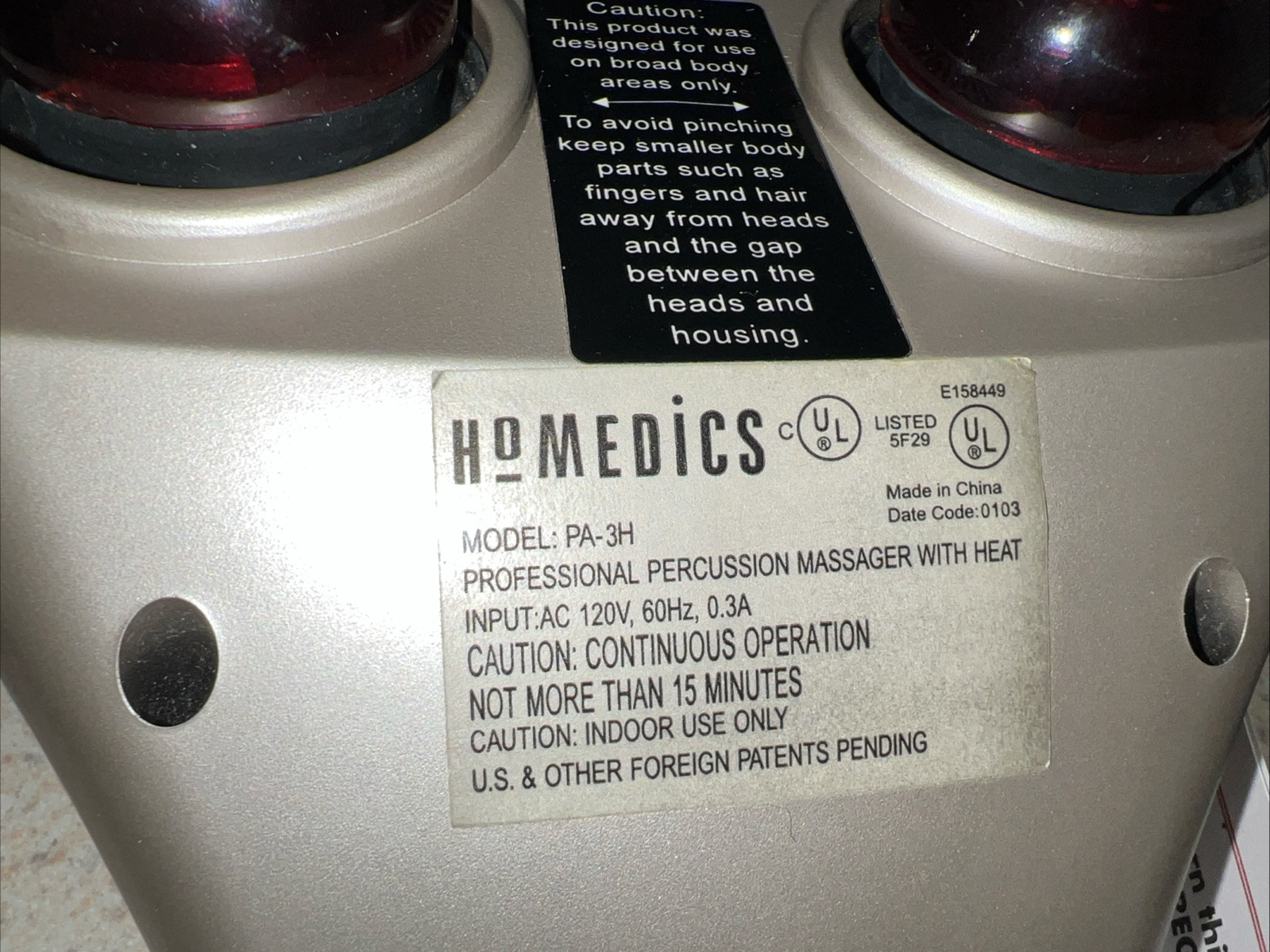 Homedics Therapist Select Deluxe Electronic Percussion Massager w/ Heat PA-3H