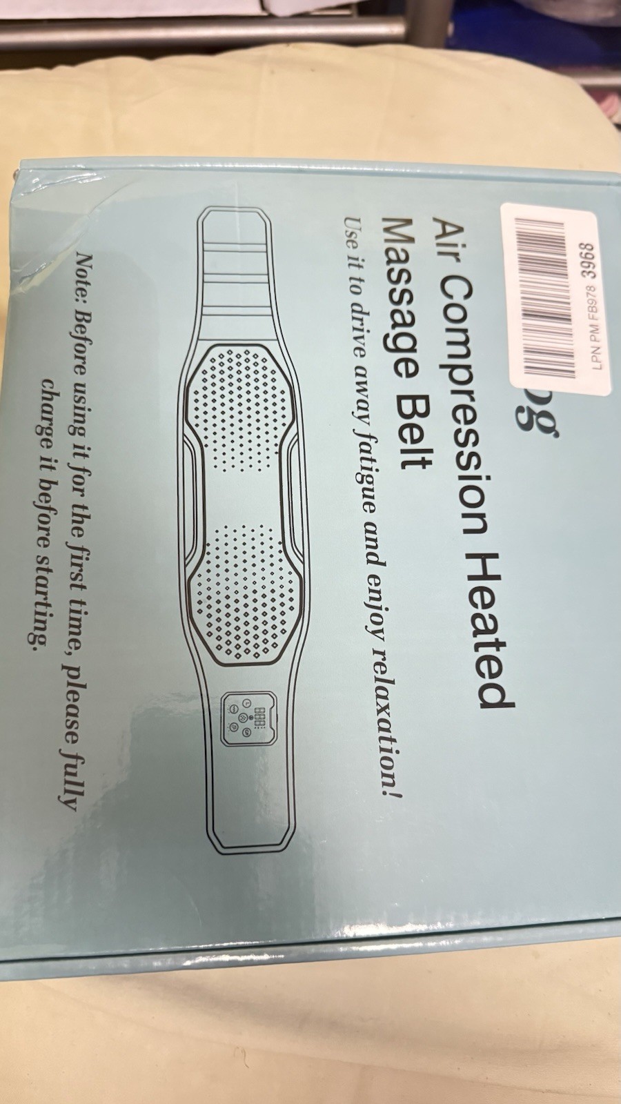 Sharper Image Air Compression Heated Massage Belt Pink for Back