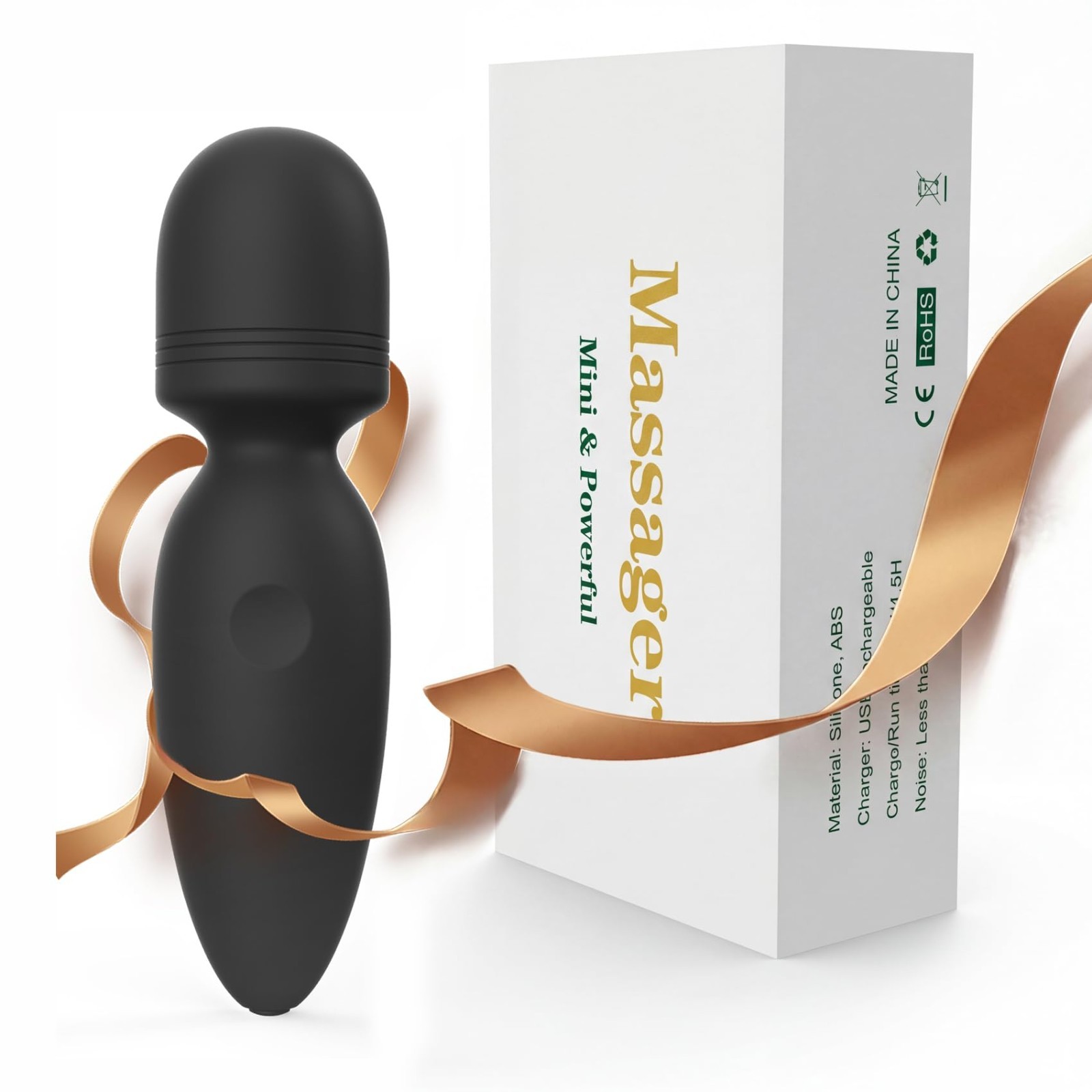 Portable Waterproof Mini Handheld Massager, 10 Vibration Modes for Back Relief