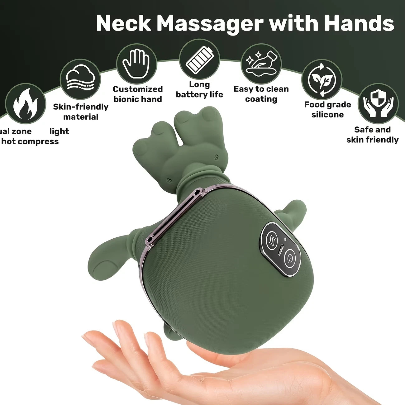 2PC Brushless Bionic Hand Massager for Neck Shoulder Deep Tissue Muscle Relief