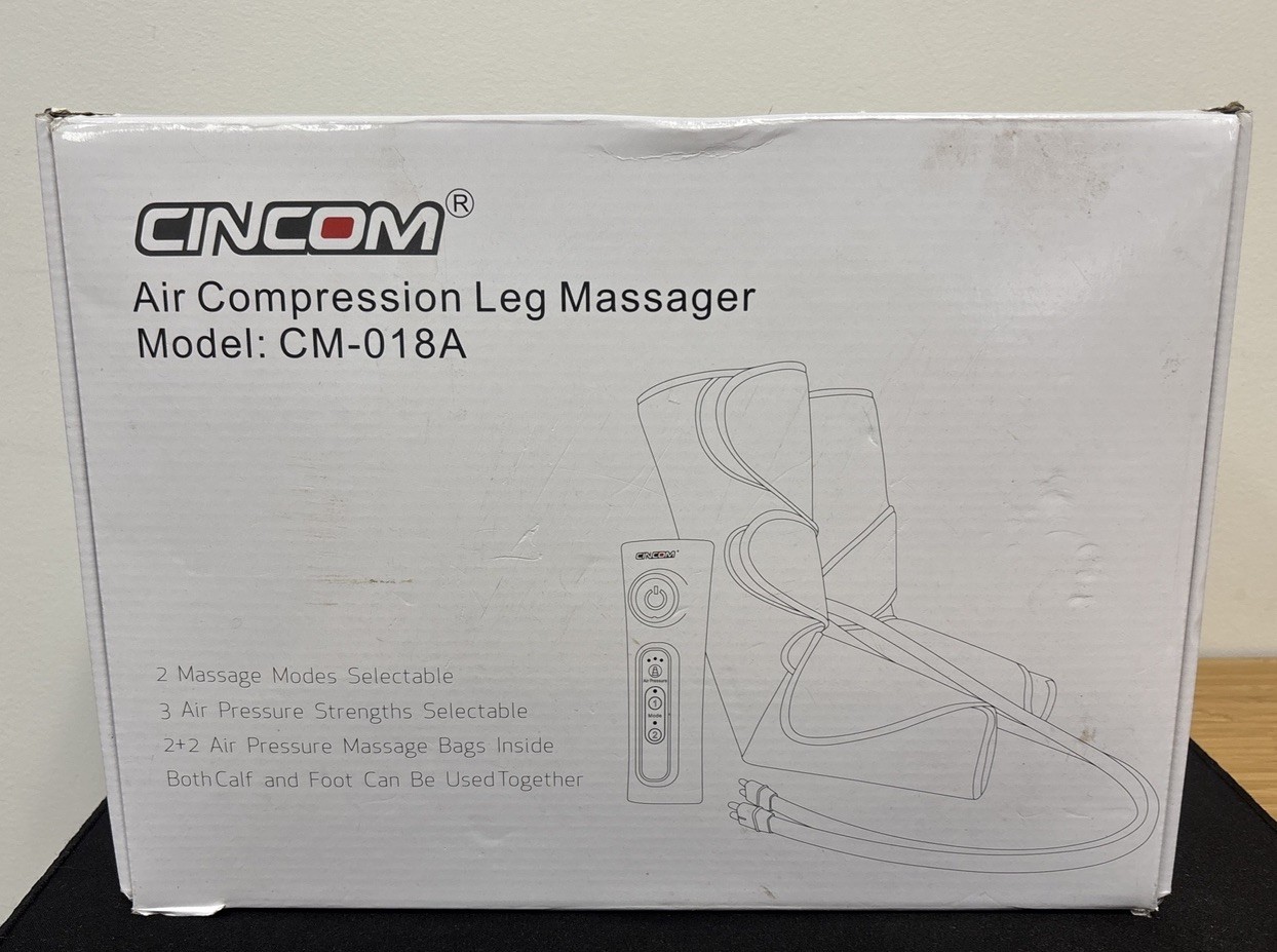 CINCOM Air Compression Leg Massager for Foot Calf Leg Wraps CM-018A Tested Works