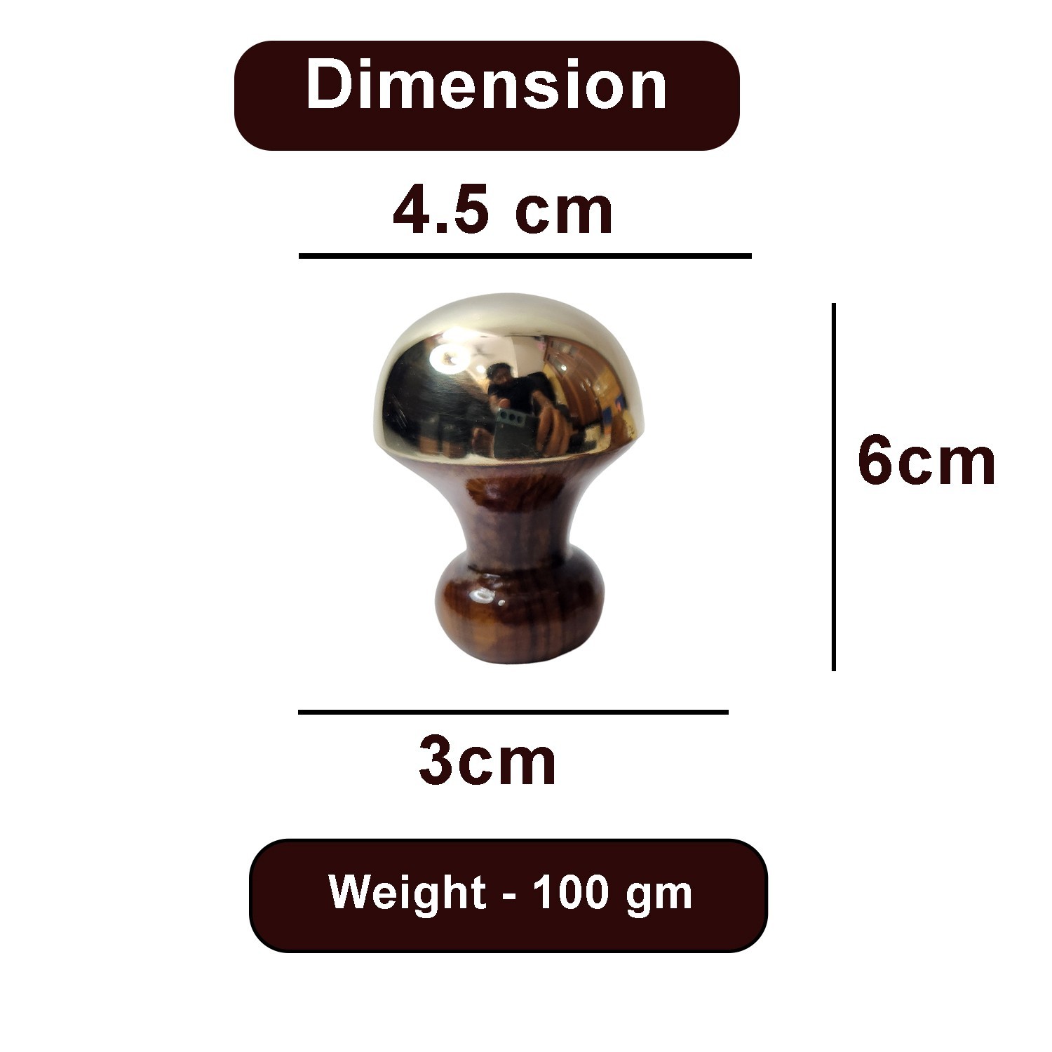 Handmade Mushroom Shaped Kansa Eye Flowies for Ayurvedic Massage (SET OF 2)