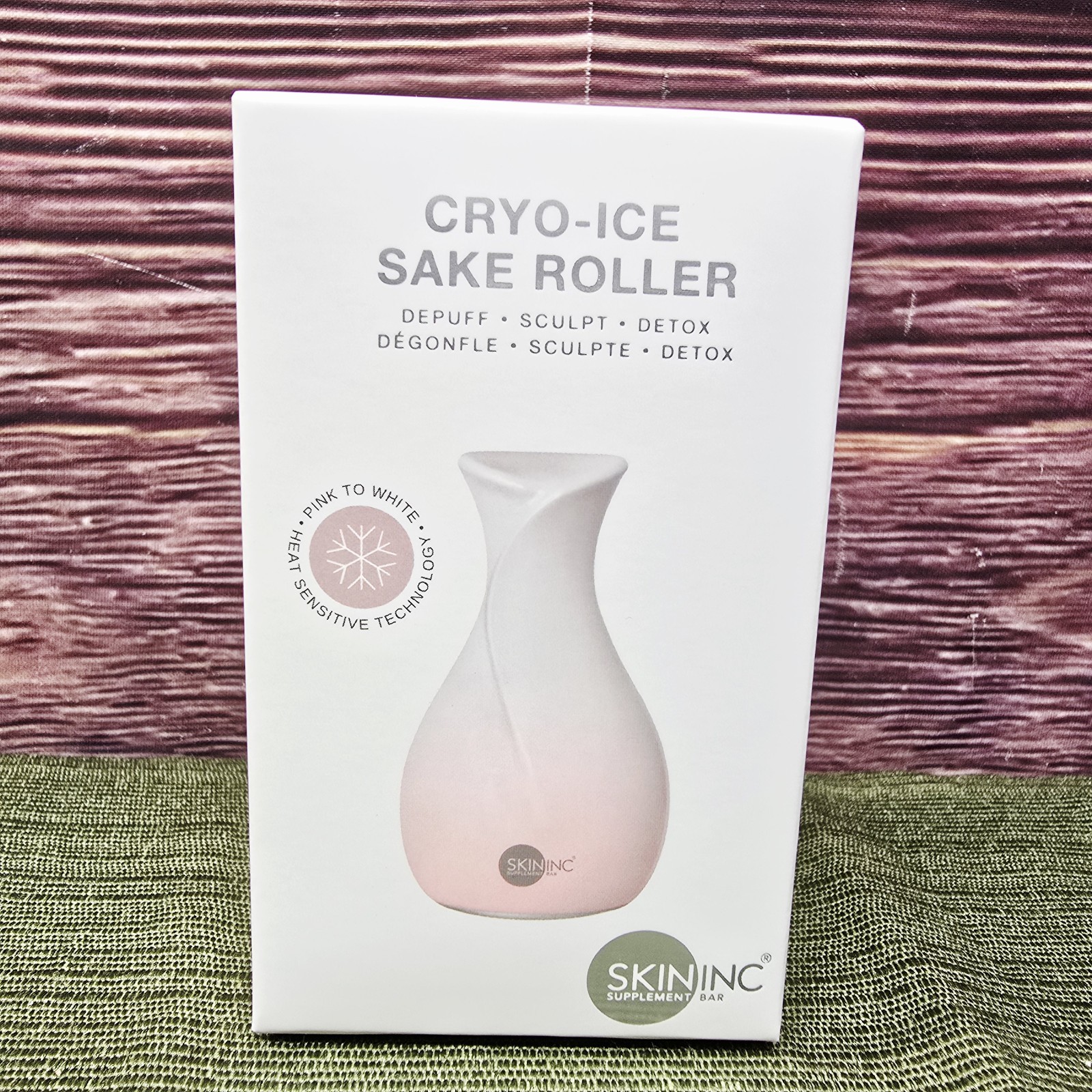 SkinInc Sculpting & Depuffing CRYO-ICE SAKE ROLLER Pink to White – Sealed & New