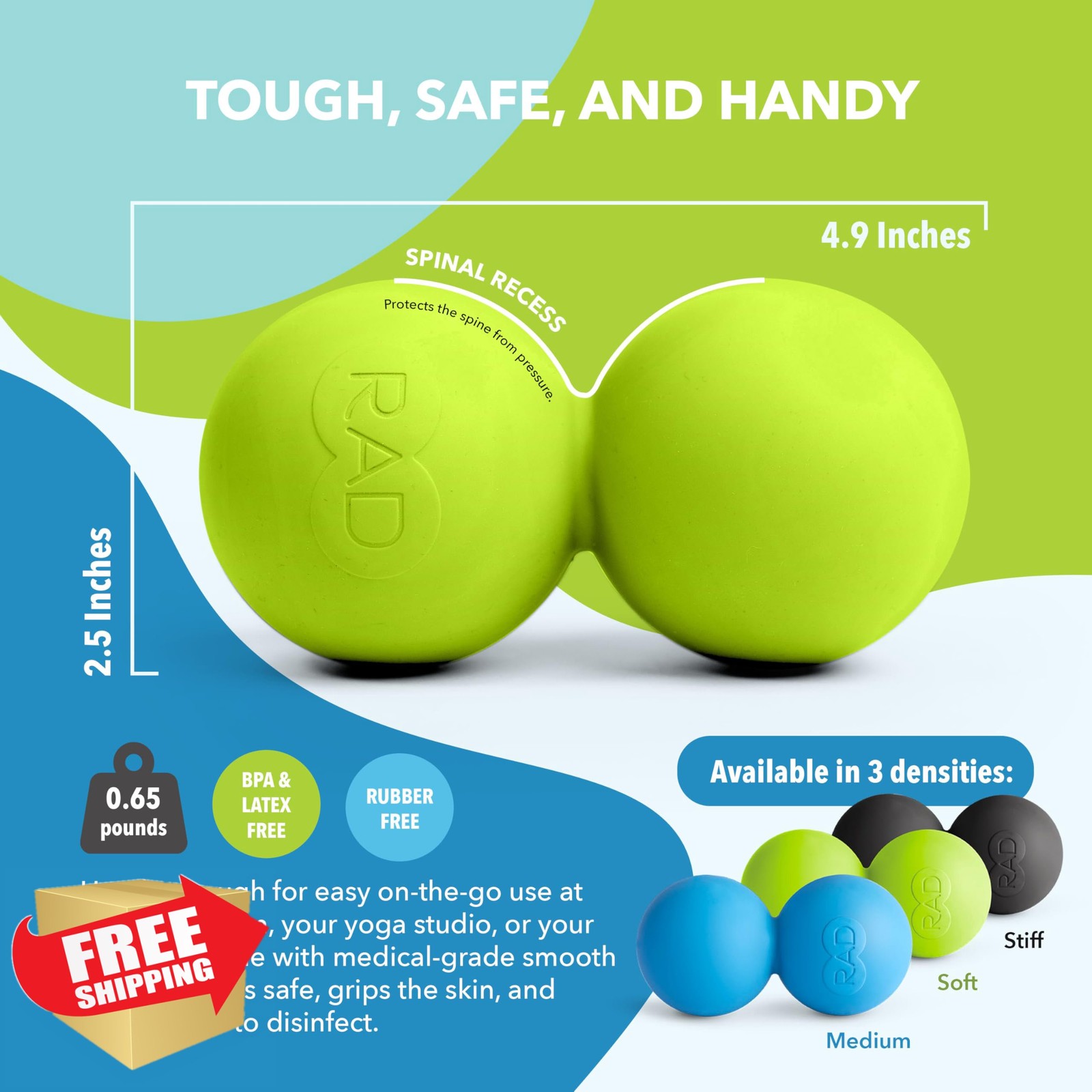 RAD soft peanut roller ball massager