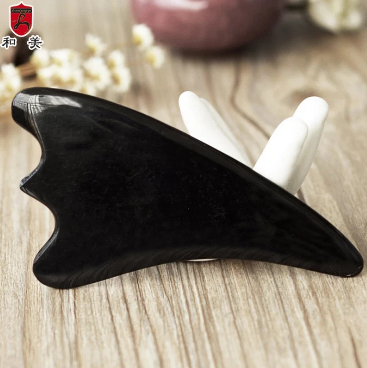 Black Buffalo Horn Gua Sha Massage Scraping tool SPA Guasha Board Triangle shape