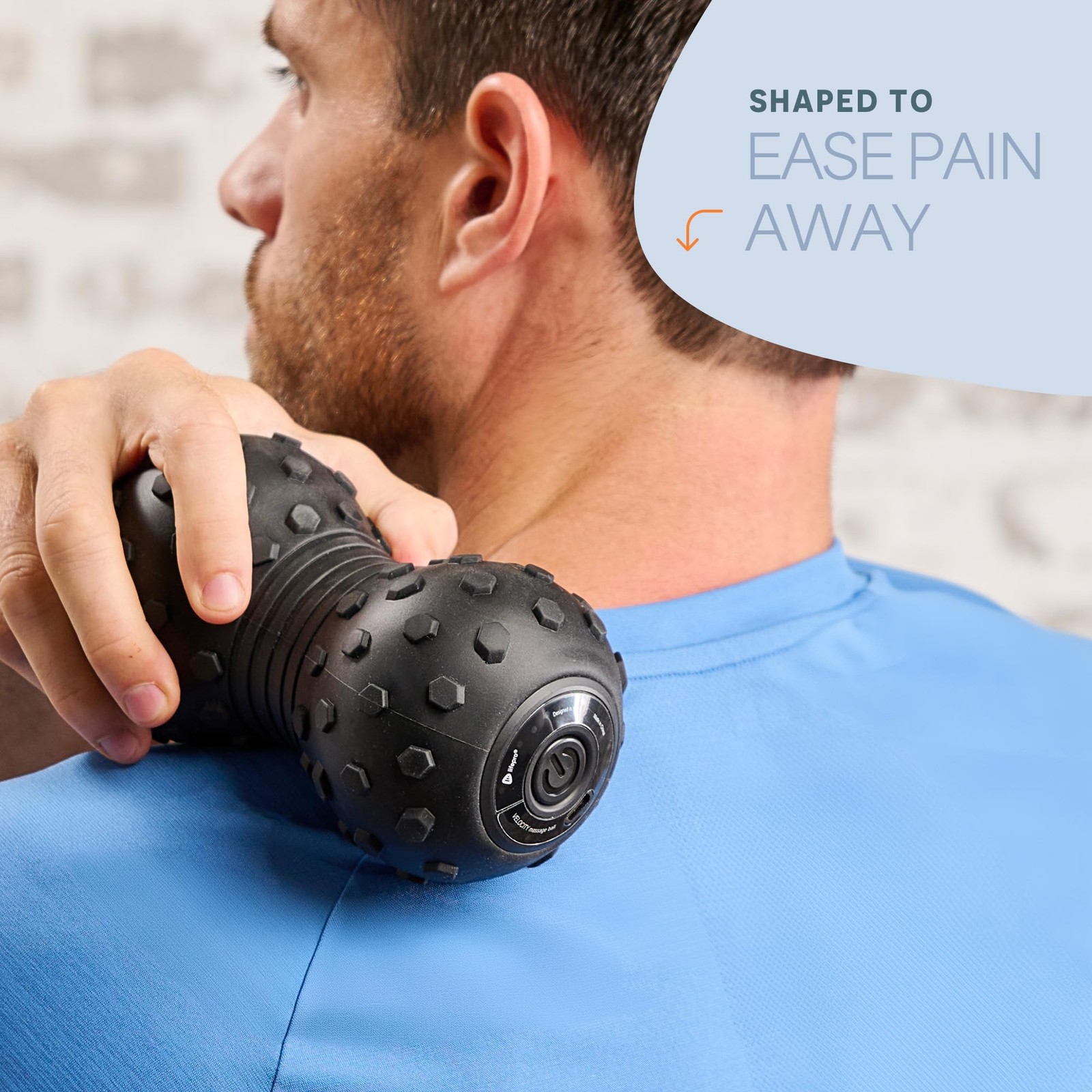 Lifepro 4-Speed Vibrating Massage Ball Peanut Roller Deep Tissue Massager Black