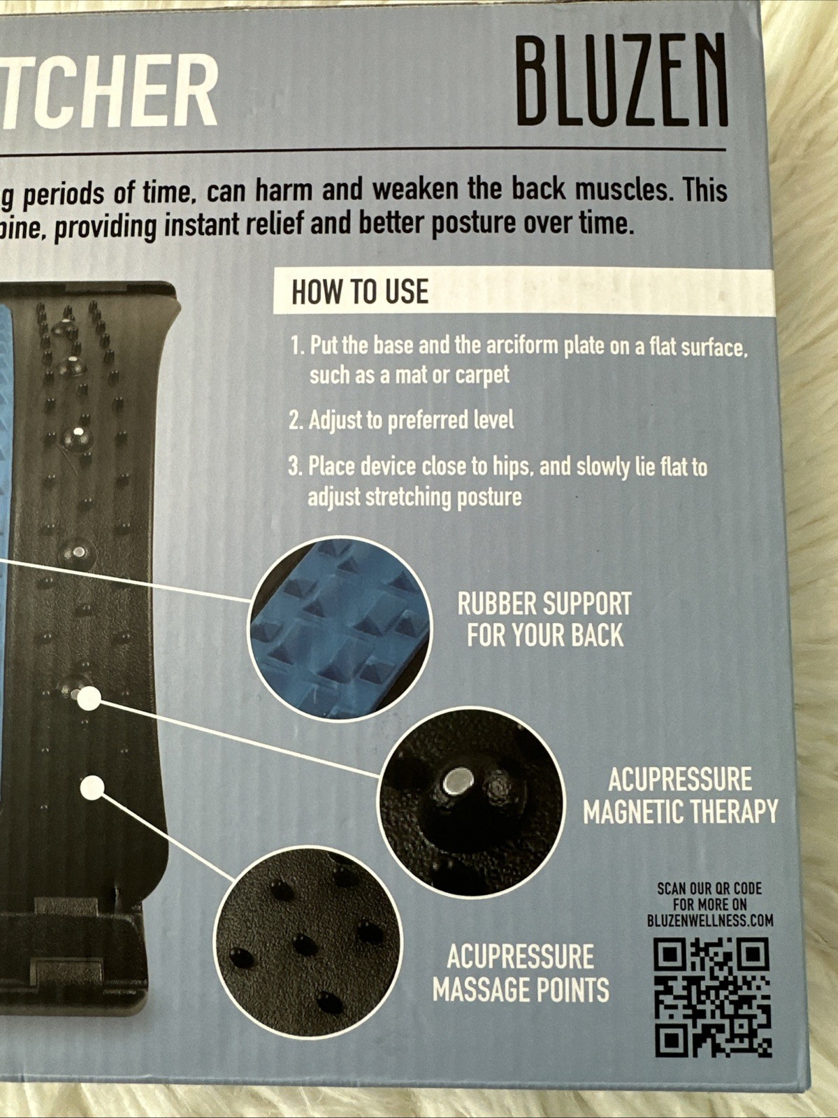Bluzen Premium Back Stretcher, Increase Flexibility, Reduce Back Pain, 3 Levels