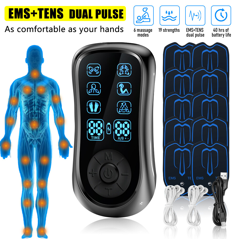 6 Modes Tens Unit Muscle Therapy Pain Relief Stimulator Machine Pulse Massager