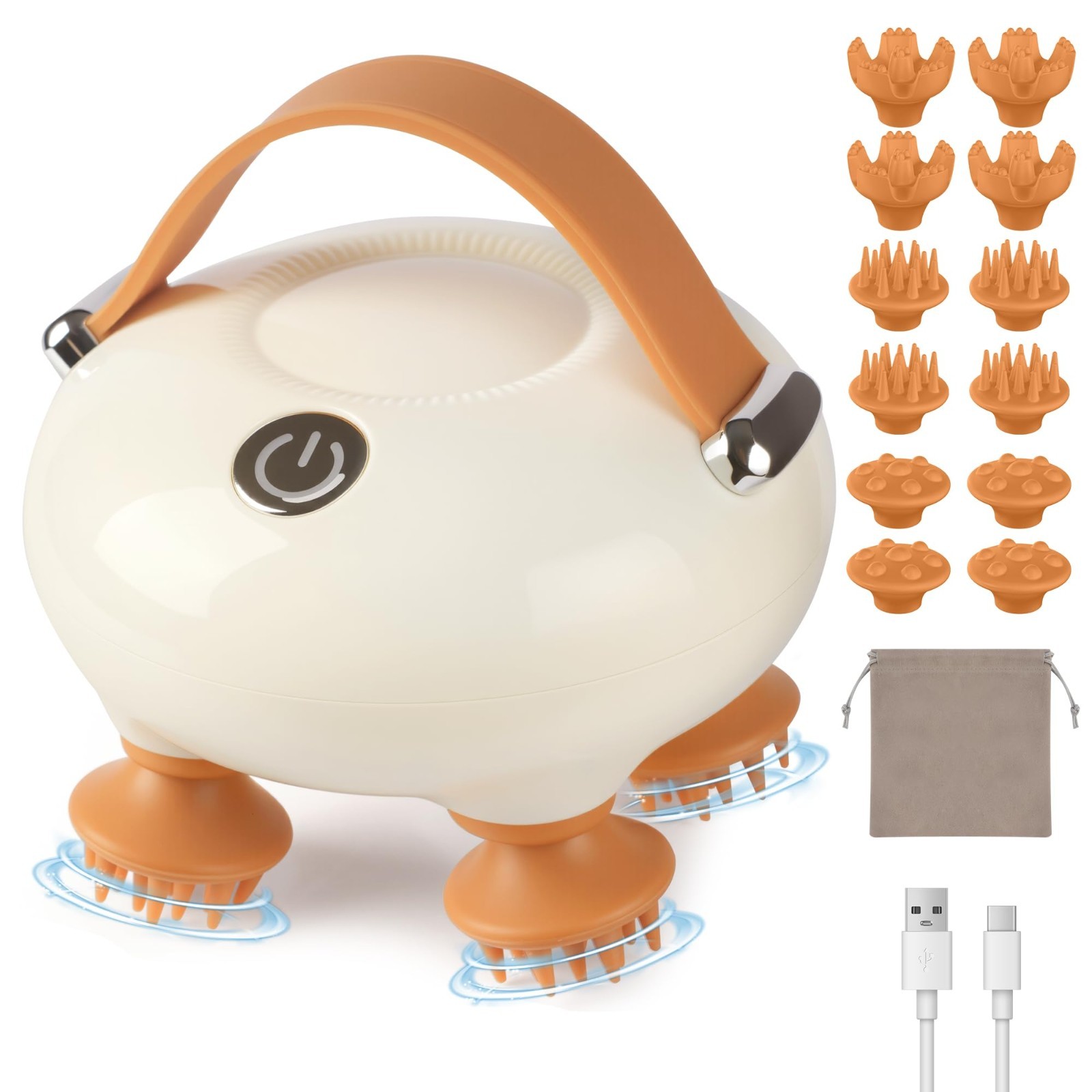 Electric Scalp Massager – Waterproof Head & Neck Relaxer, 3 Modes, 12 Claws, Gif