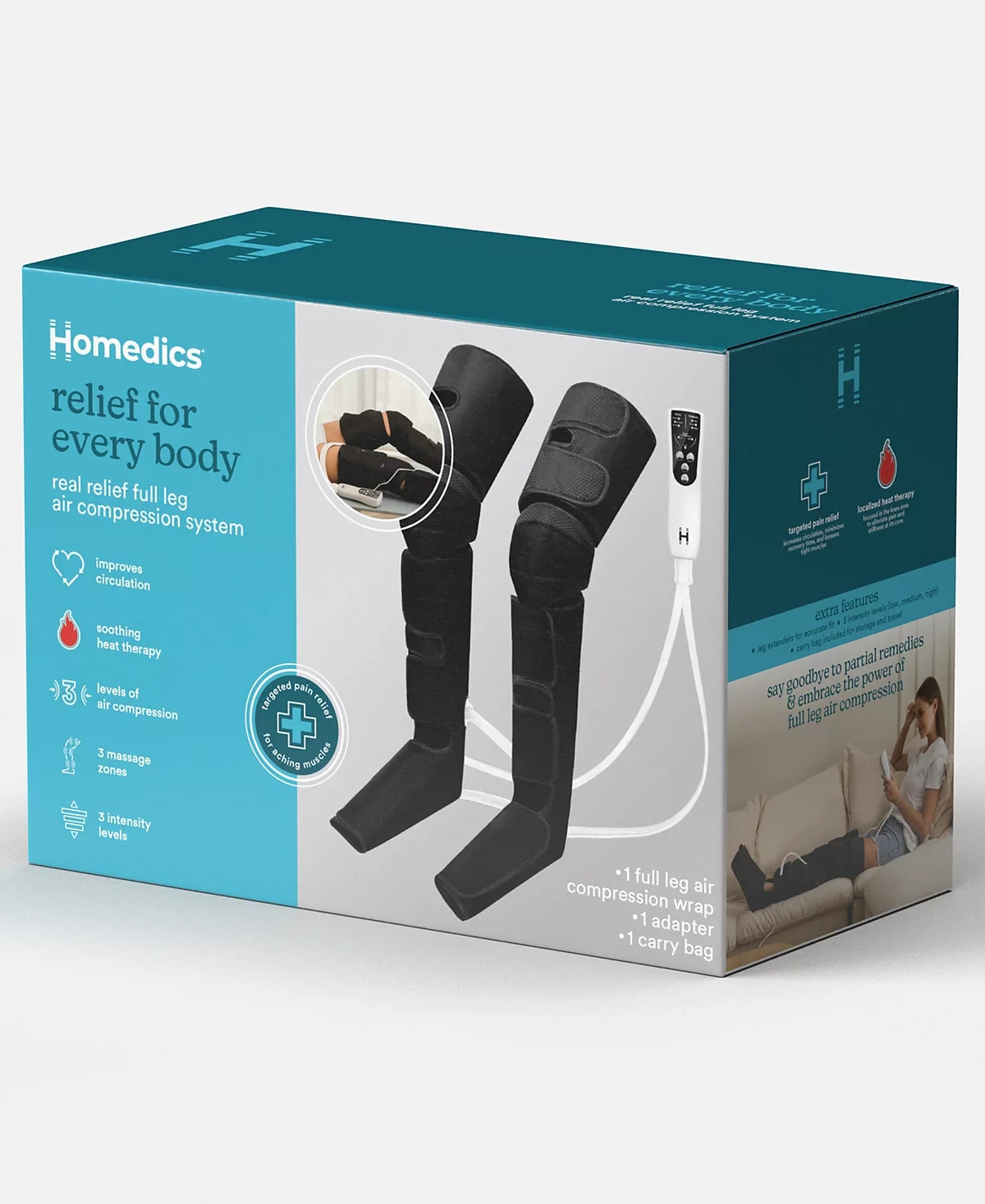 Homedics Full Leg Compression Systems w Carry Bag SR-160HJ New In Box