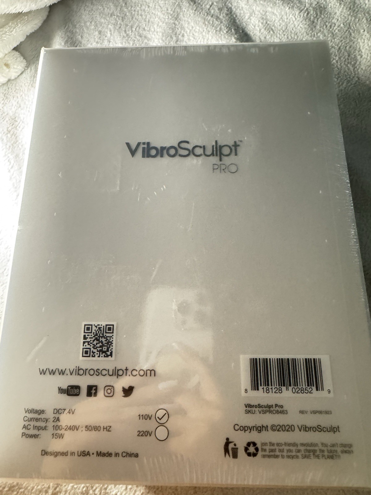 VibroSculpt Pro Cordless Vibrating Full Body Massager, White VSPR08463