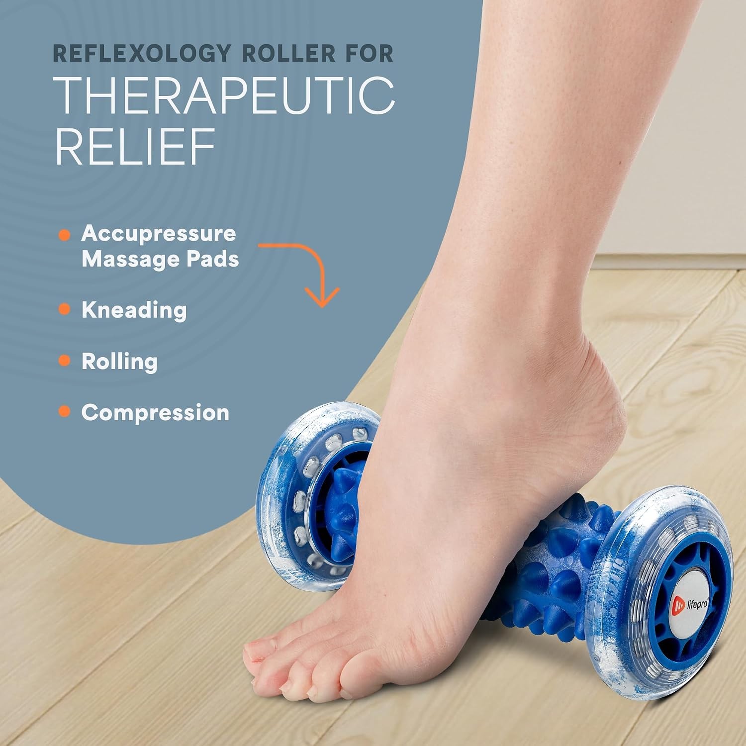 LifePro RelaxaTilt Shiatsu Foot Massager Heat 4 Rollers 3 Speeds