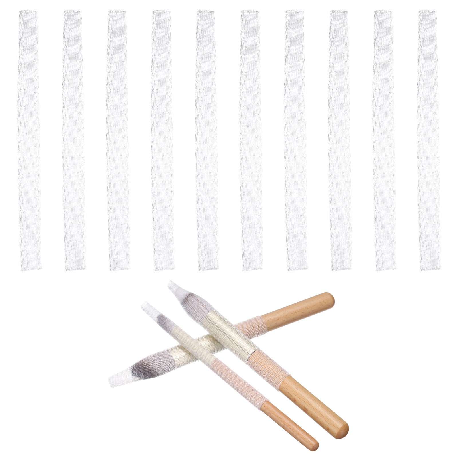 100pcs Makeup Brush Cases, 10cm PE Clear Net