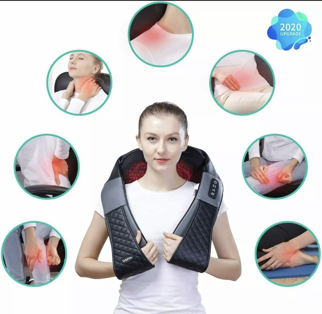Sylphim Shiatsu Neck Back Shoulder Massager – Electric Neck and Back Massage