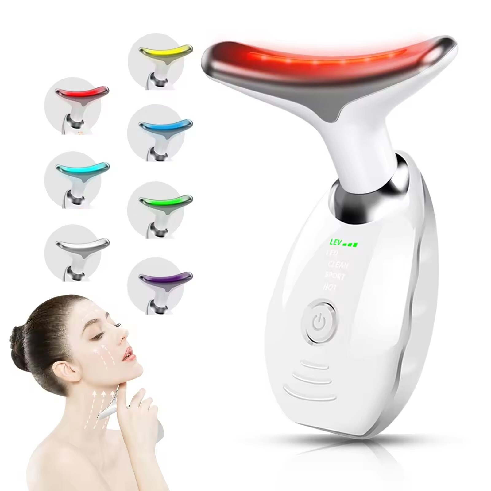 7 in One Red Light Therapy Anti Aging Face Massager Electric Face Lift Device
