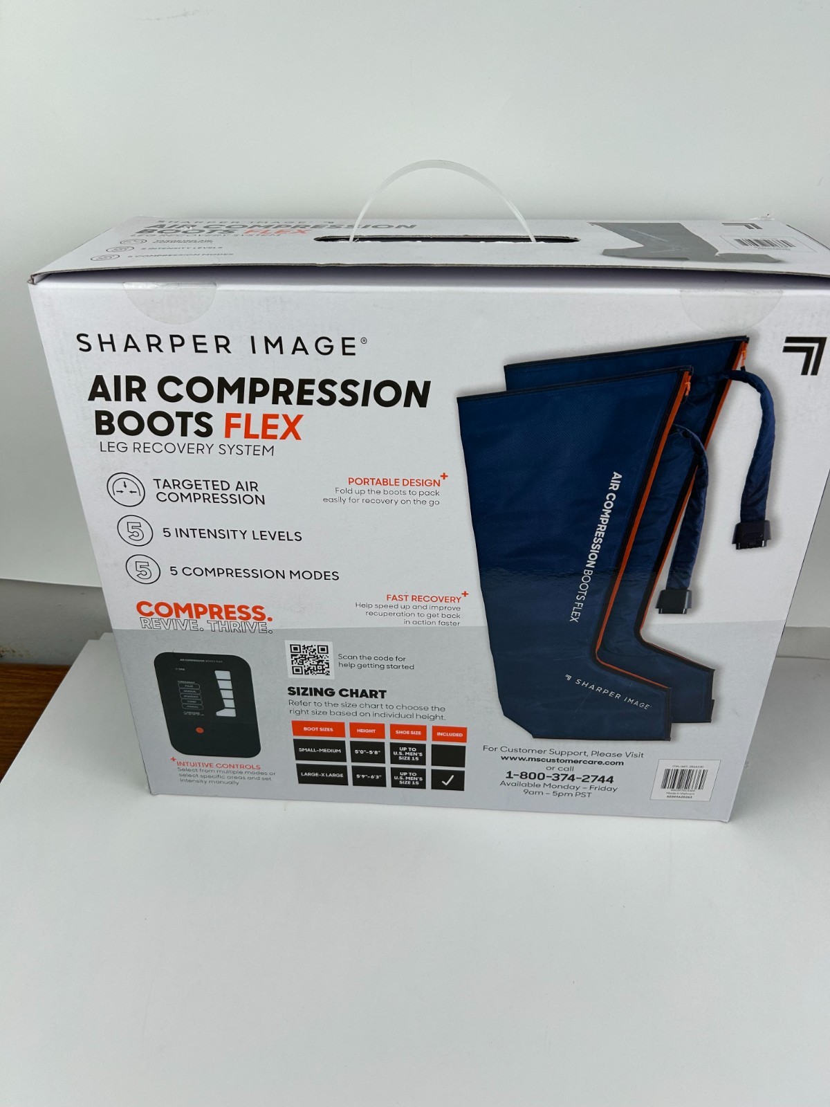 Sharper Image Air Compression Boots Flex Leg Recovery System Large/XL (Blue)