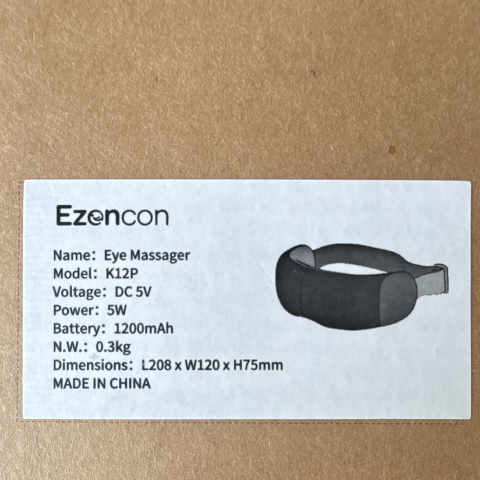 Ezencon K12P Electric Eye Massager Heated Music Lightweight Gray DC 5V