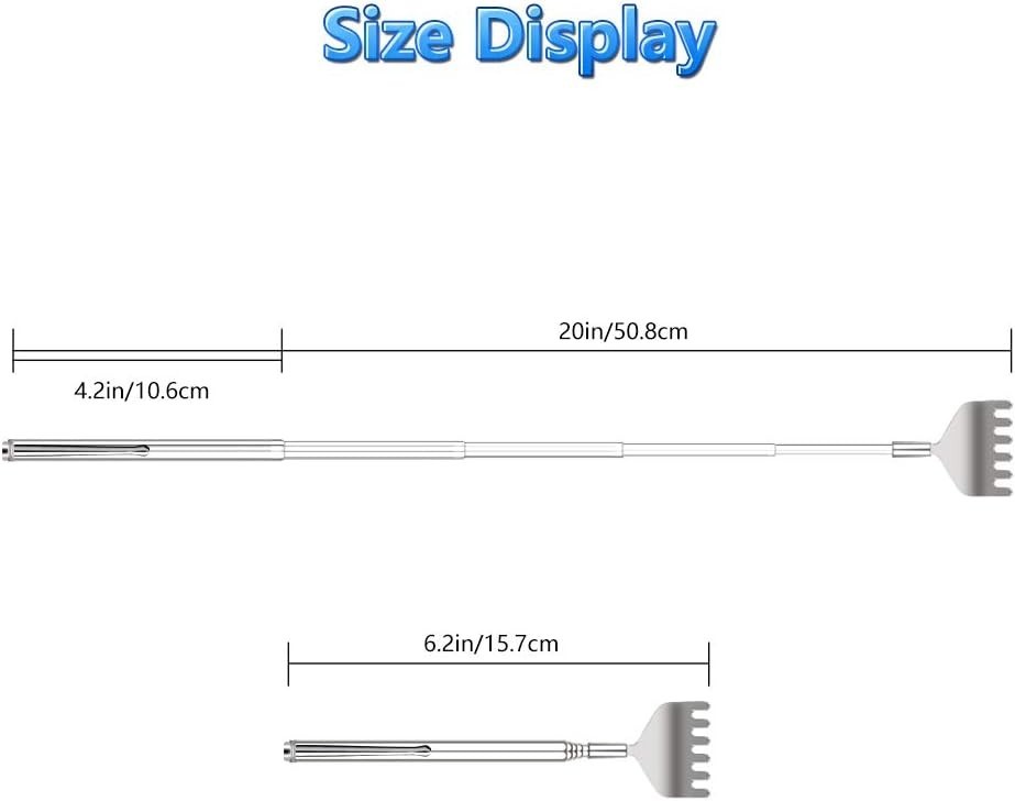 YIMICOO Extendable Back Scratcher for Men 3 Pack Portable Telescopic Metal Back