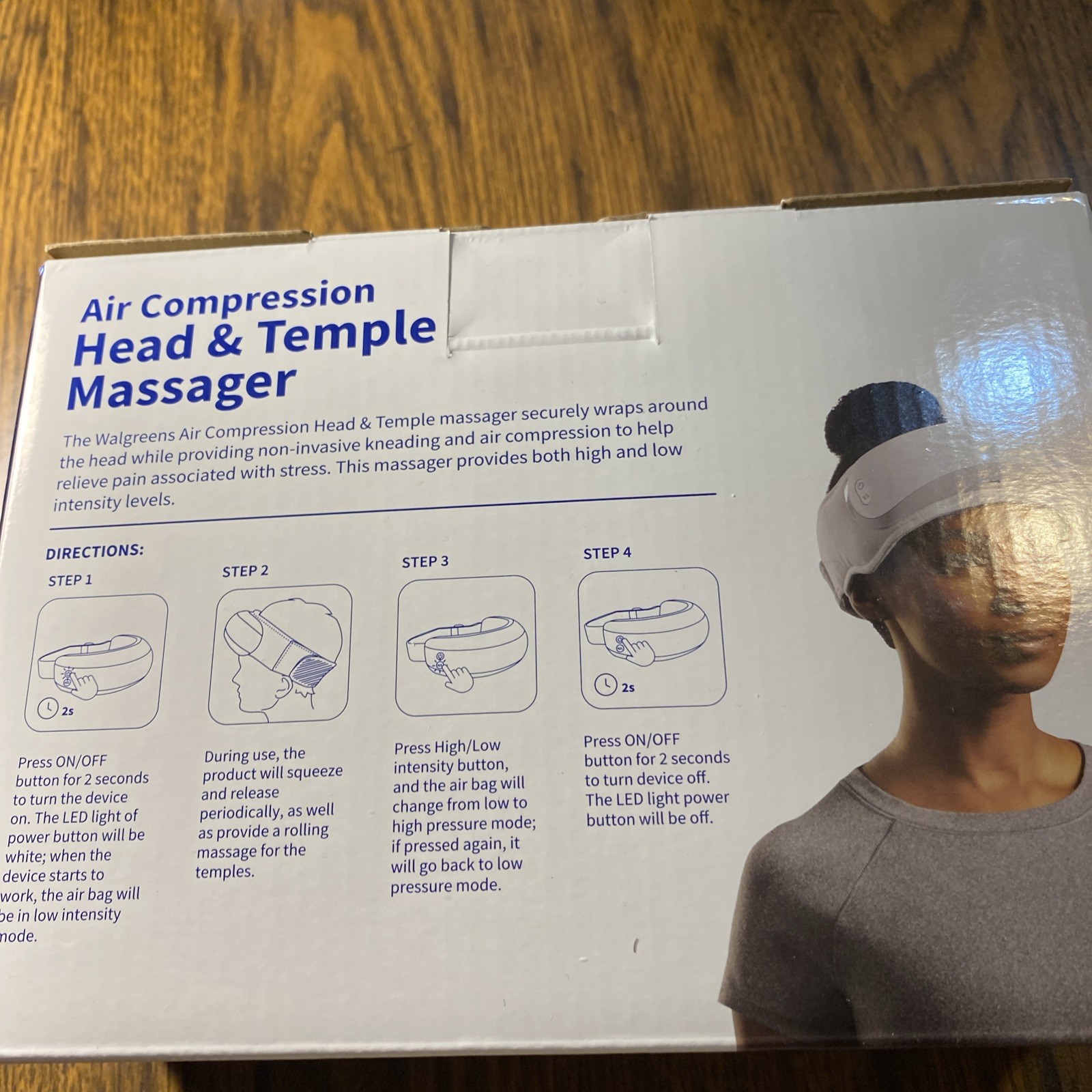 Air Compression Head Temple Massager Adjustable, Rechargeable ( Lot Of 2 ) New !