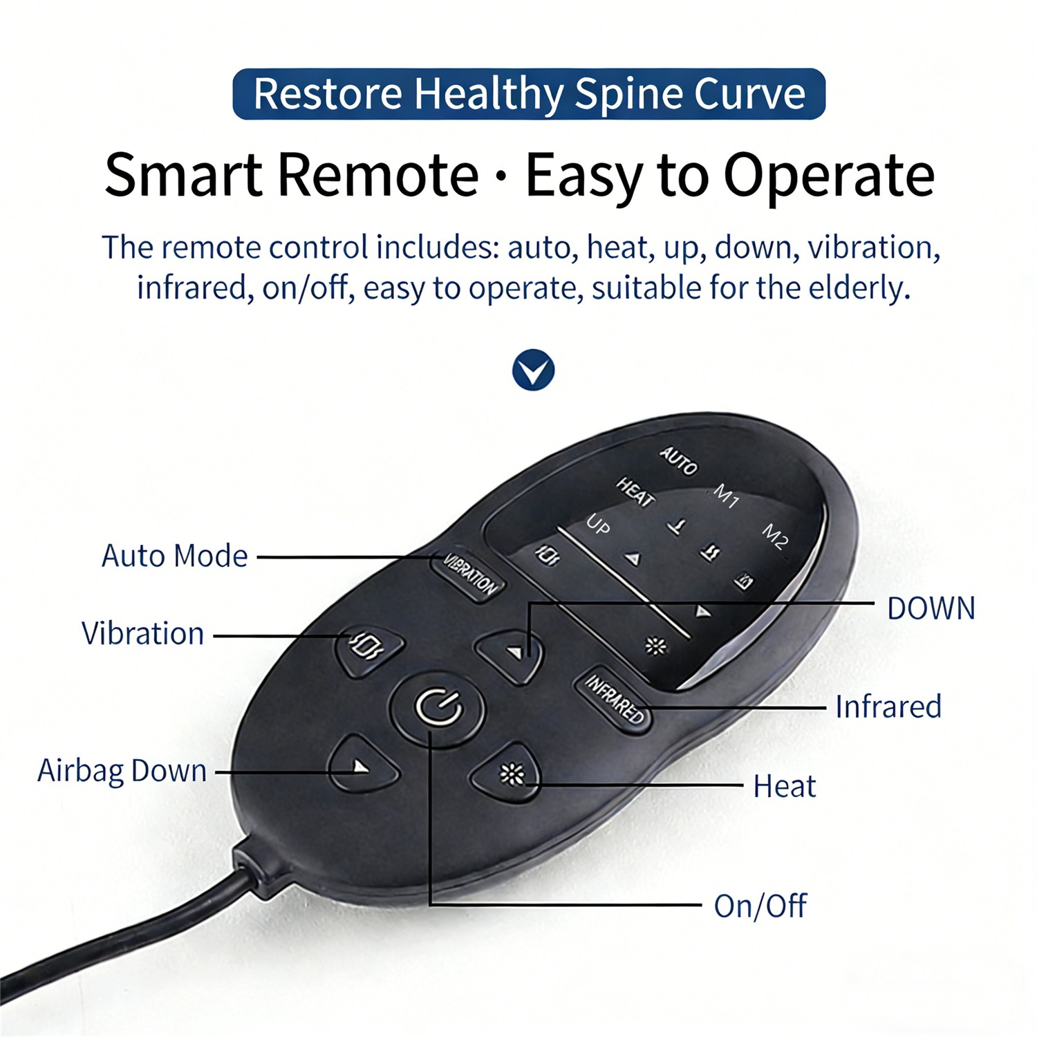 Electric Back Stretcher Lumbar Traction Device with Heat Vibration Pain Relief
