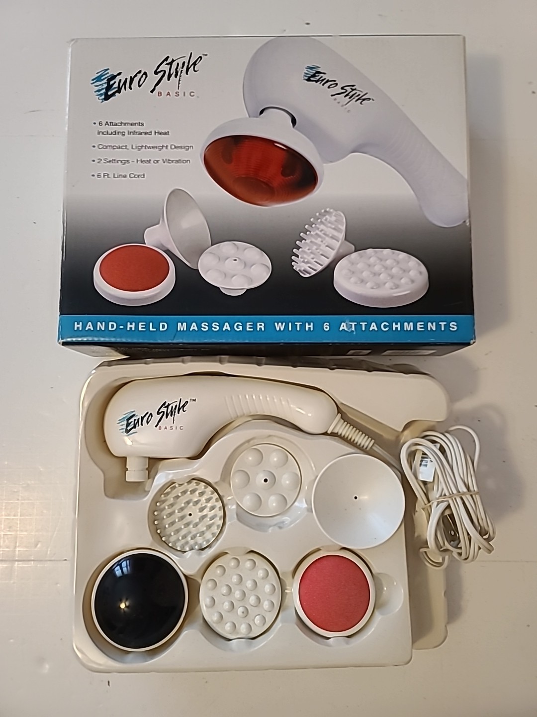 Massager Euro Style Basic Handheld Infrared Heat Mod#030 VTG ‘90s Tested