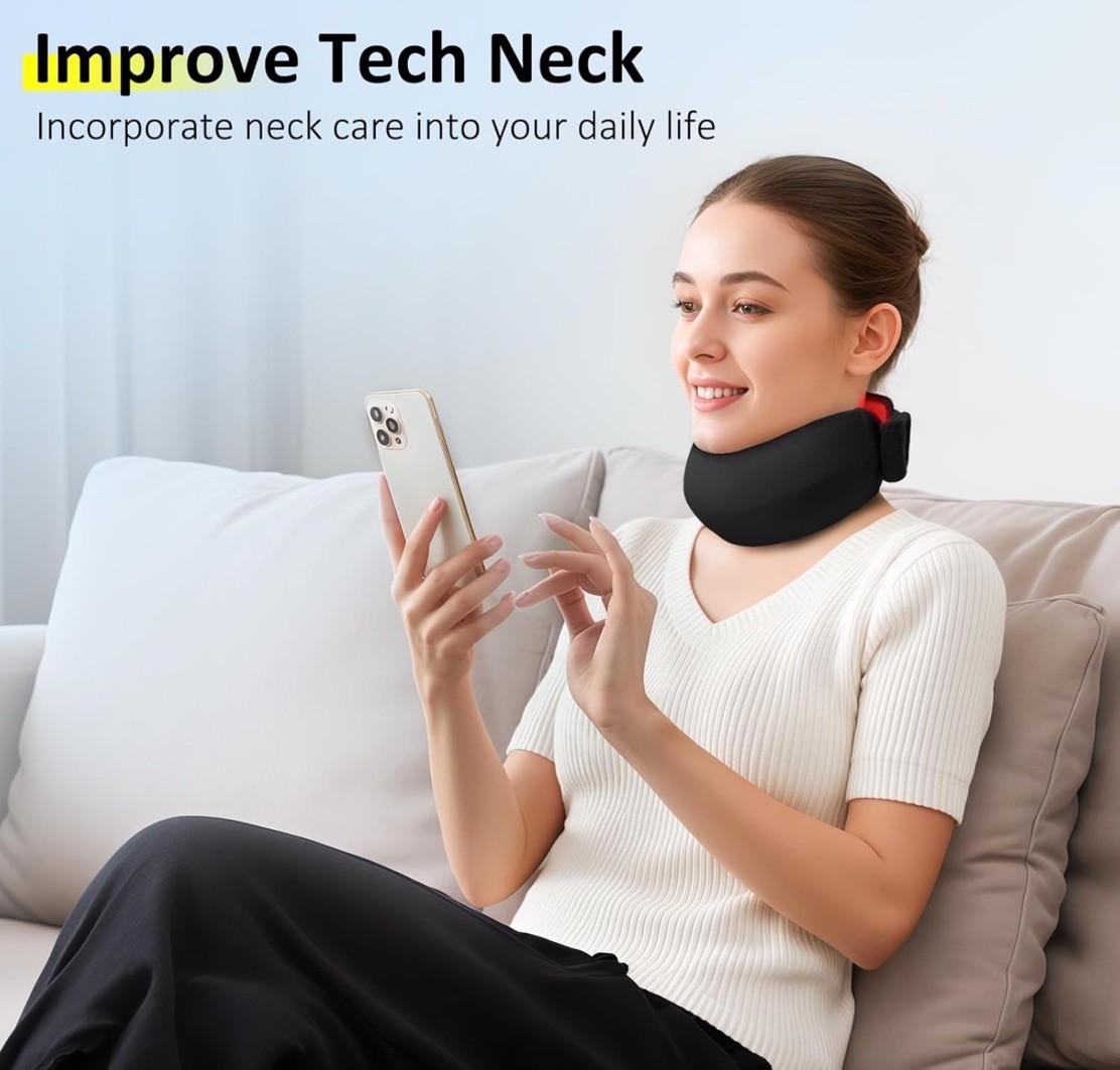 Comfytemp Neck Support Pillow with Red Light Therapy Anti-Down Posture Corrector