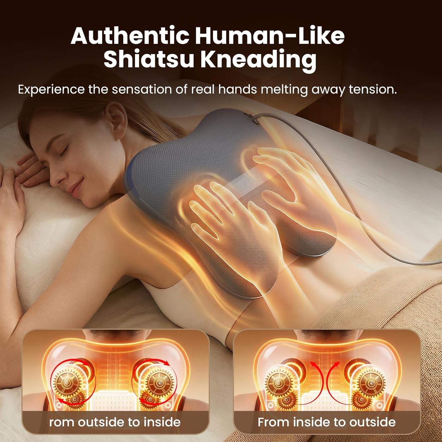 Shiatsu Neck Back Massager with Heat Deep Tissue Shoulder Massager with Remote