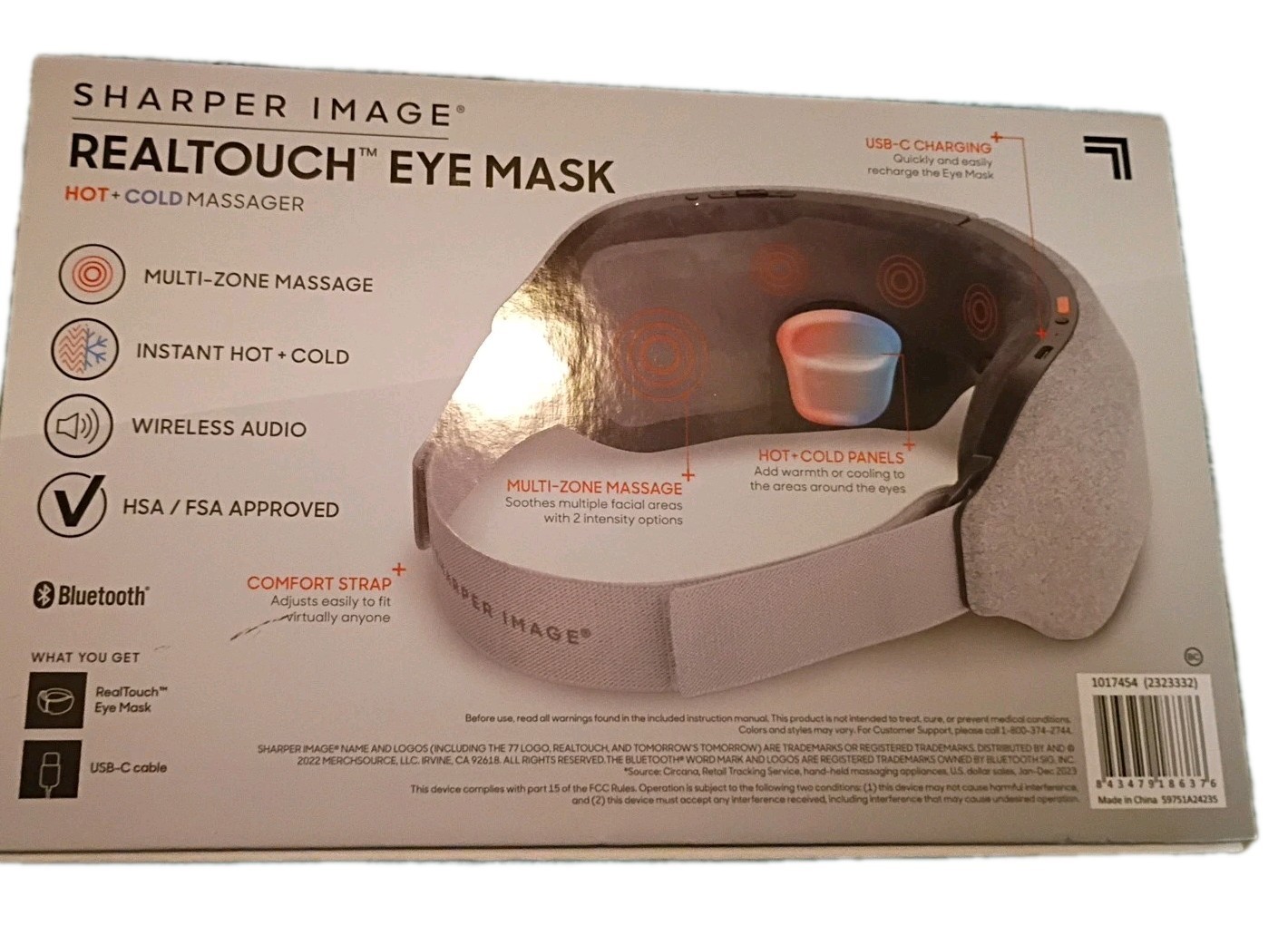 Sharper Image Eye Massager w/Instant Hot/Cold Therapy for Relaxation/Pain Relief