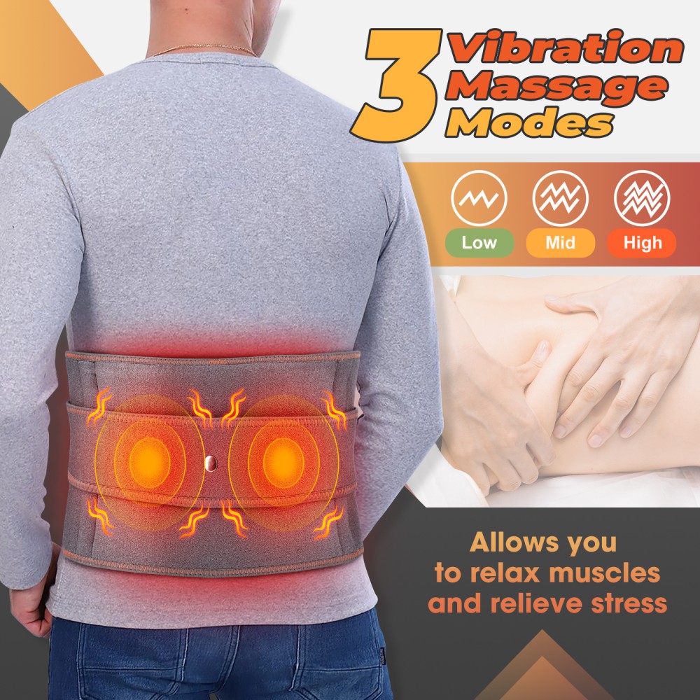 Massage Belt Electric Infrared Heated with Vibration for Lower Back Pain Relief