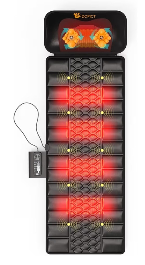 DOPICT Full Body Massage Mat w/ Heat Detachable Neck 10 Motors – New
