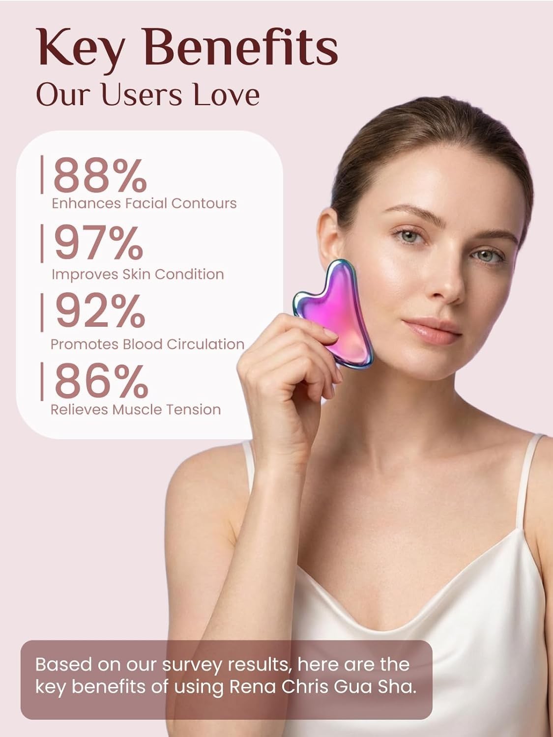 Stainless Steel Gua Sha Facial Tool Metal Jawline Sculpting Puffiness Reducing.!