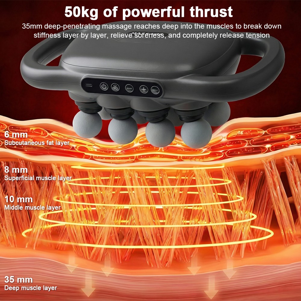 16-Head Fascia Gun Body Massage Back and Waist High-Frequency Vibration Massager
