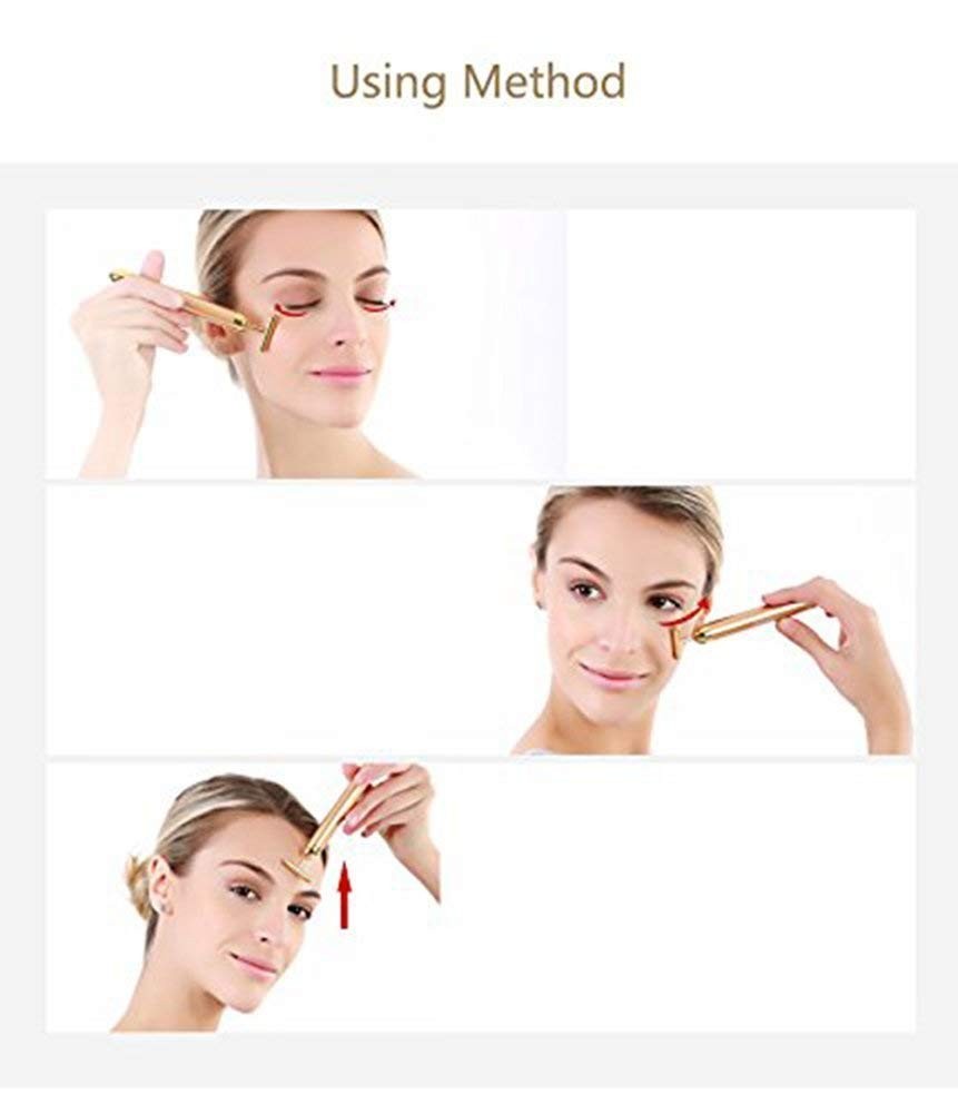 24k Gold Electric Facial Massager – T-Shape Lift & Firm Tool for Youthful Skin