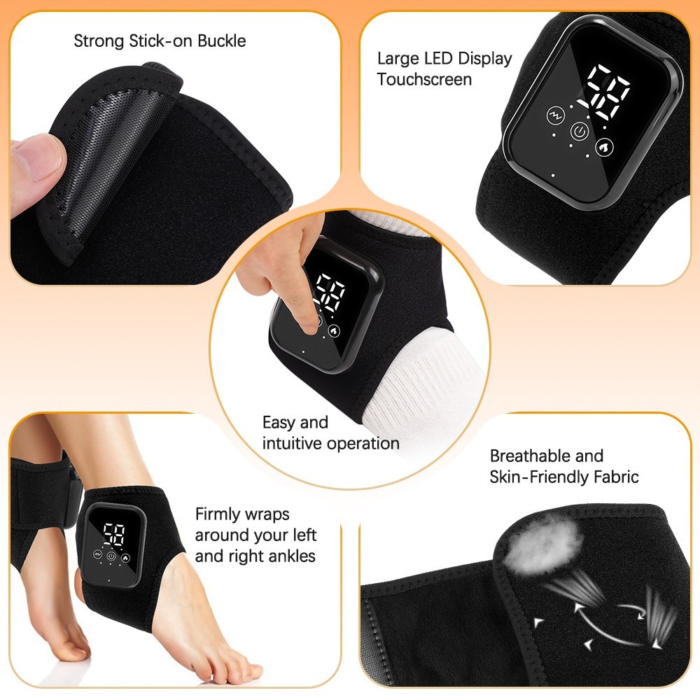 Electric USB Heating 3 Heating Modes Warm Ankle Pad Massager Pain Relief Brace