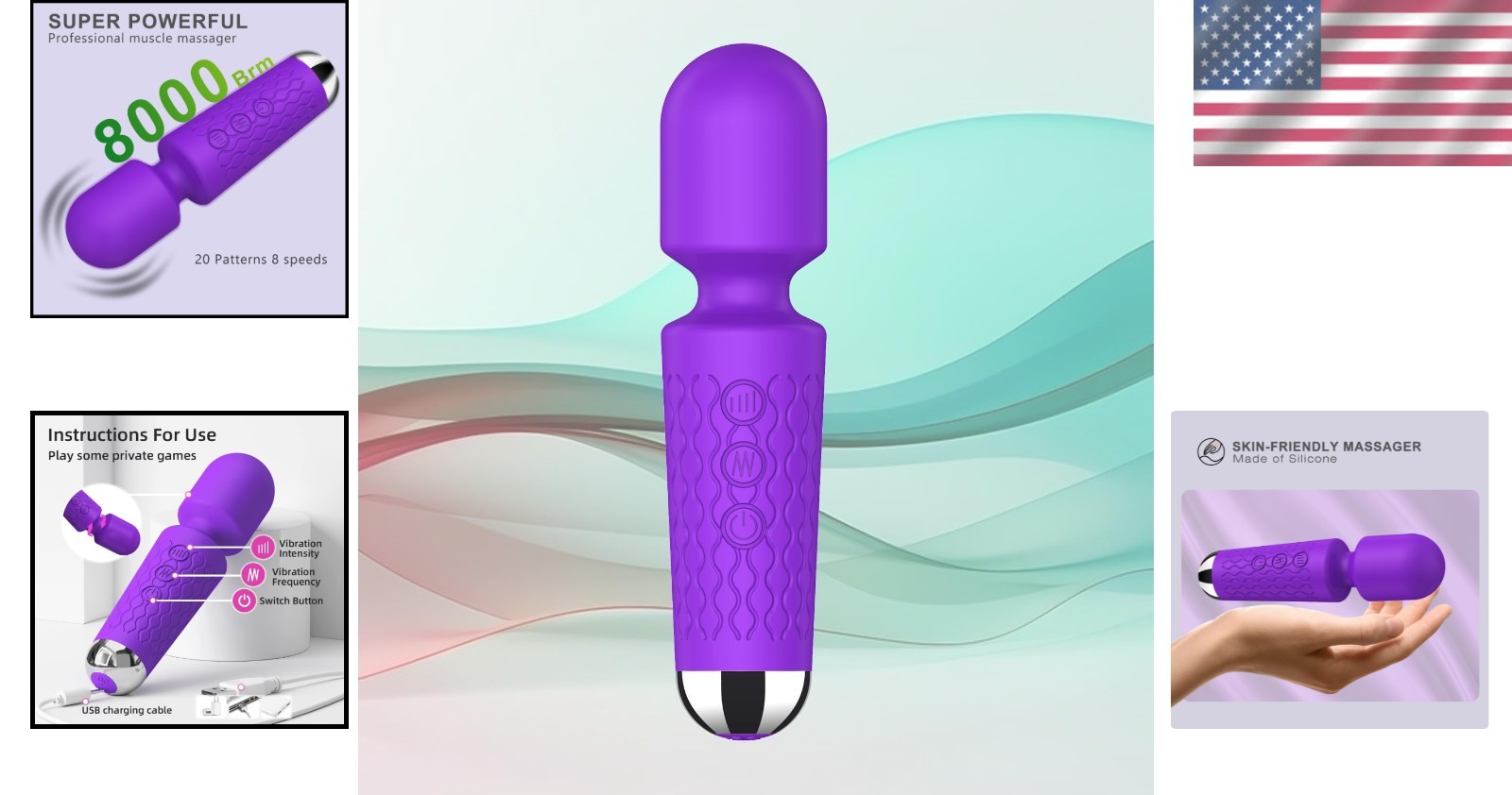 Multifunctional Waterproof Vibration Wand – Lightweight Massager for Travel