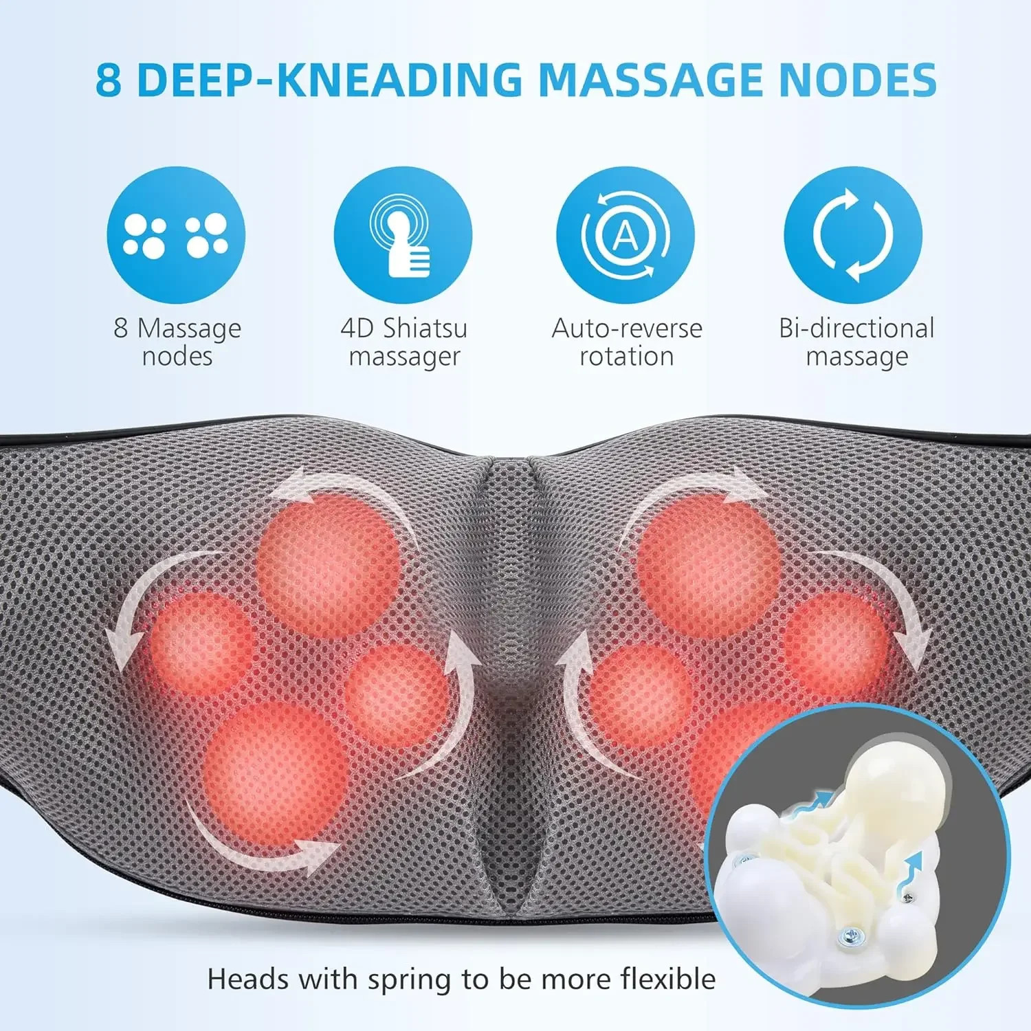 Shiatsu Back Shoulder and Neck Massager, Electric Full Body Massage to Legs Musc