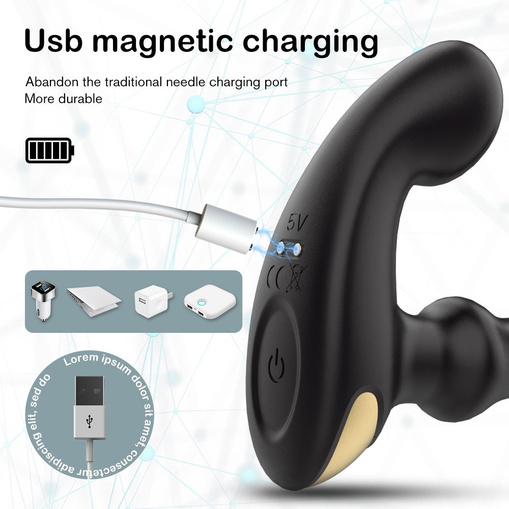 Prostate Massager Dual Motor Ring Vibrators Waterproof Powerful Flapping