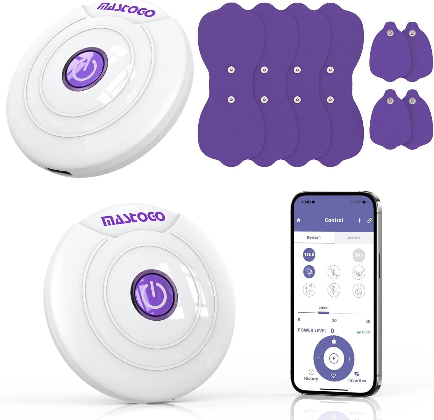 Wireless TENS Unit – Two Portable TENS Unit Muscle Stimulators for Pain Relief,