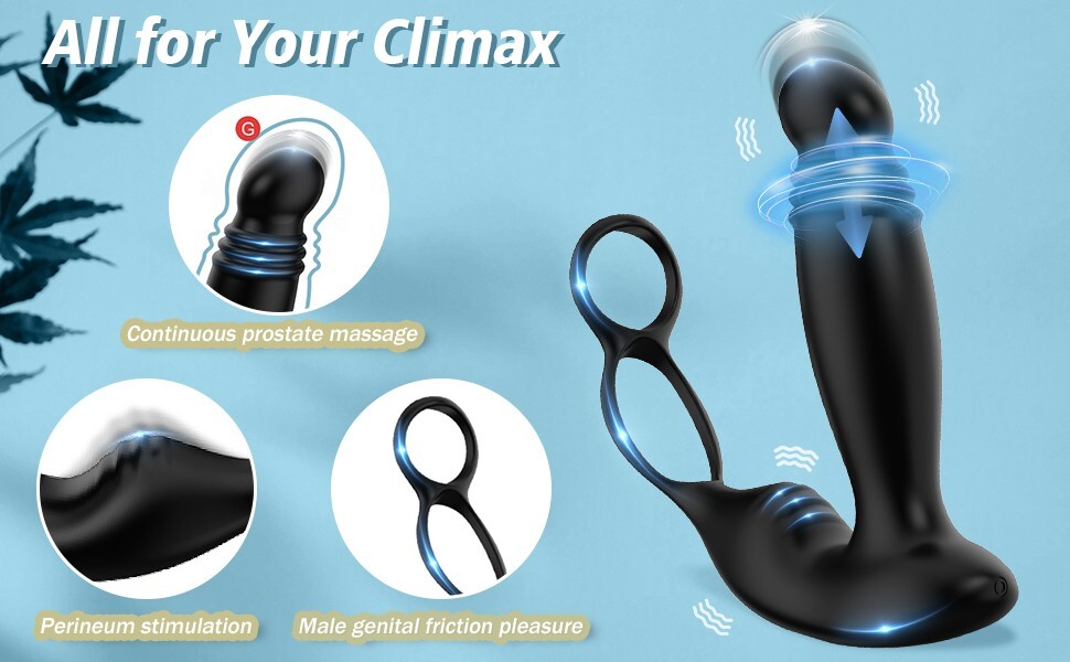 Remote Powerful Flapping Prostate Massager Dual Motor Male Waterproof Vibrators