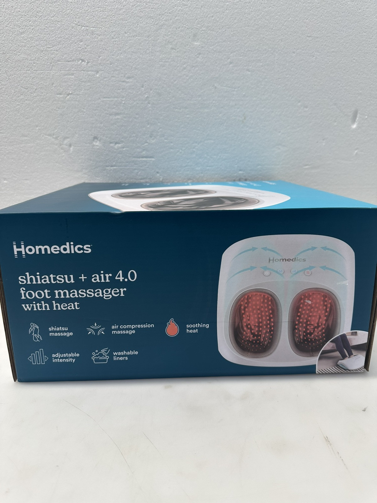 Homedics Shiatsu + Air 4.0 Foot Massager with Heat Massage- New Sealed