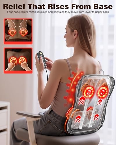 JZBRAIN SHIATSU BACK MASSAGER WITH HEAT UP AND DOWN ROLLING – BLACK/GRAY