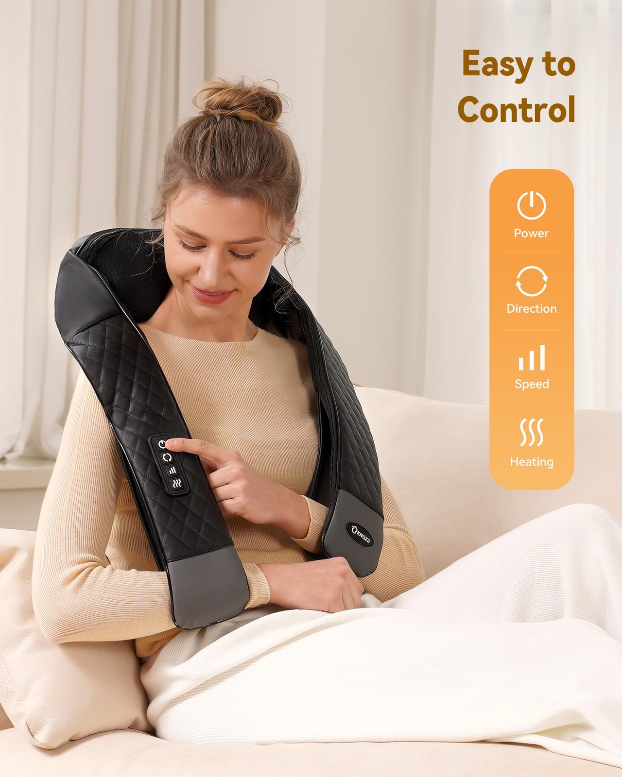 Shiatsu Neck and Back Massager with Heat, Neck and Shoulder Massager, 4D Deep Ti