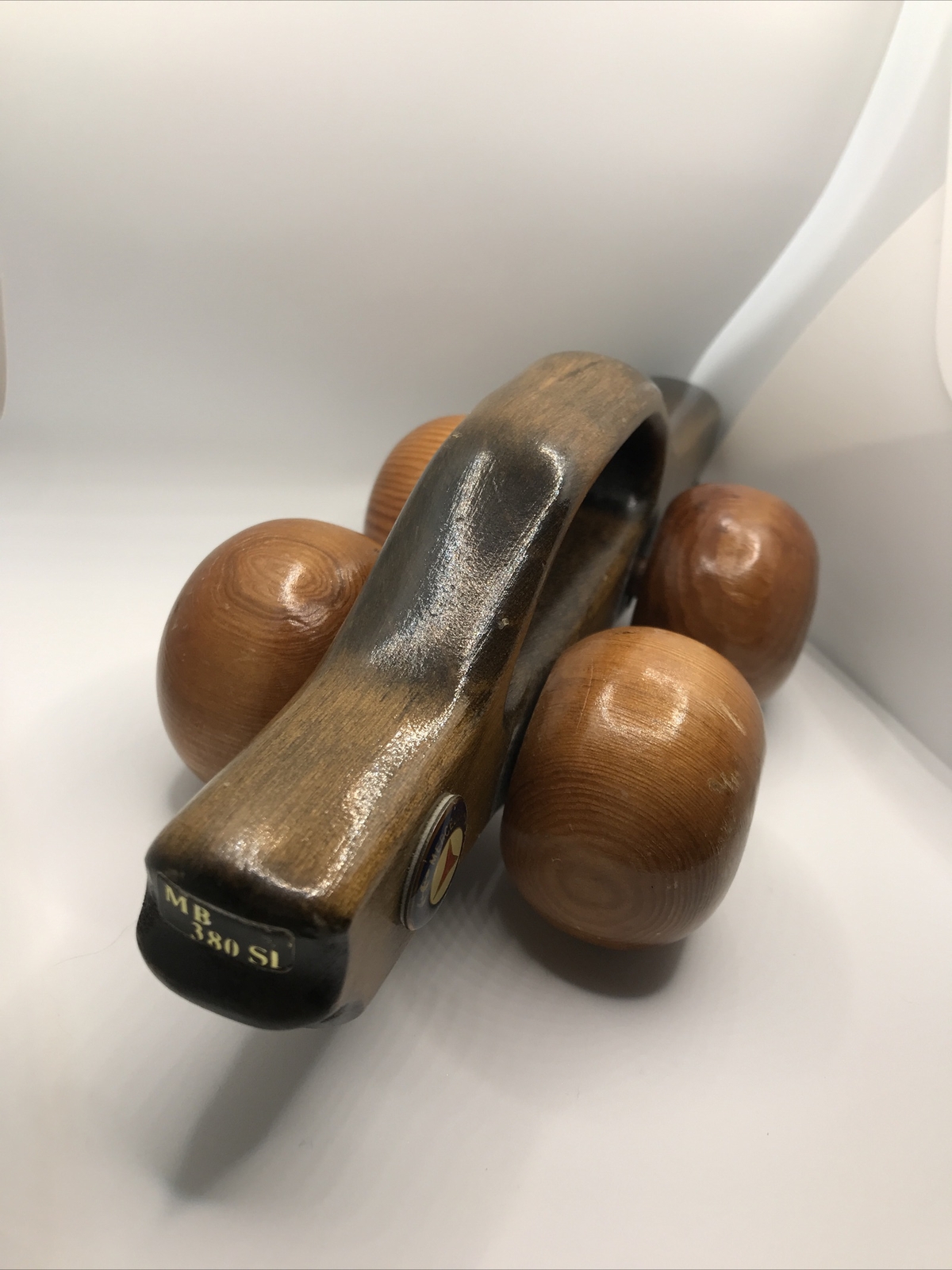 Mercedes Benz MB 380 SL Vintage Wood Sports Car Wooden Back Massager VGC