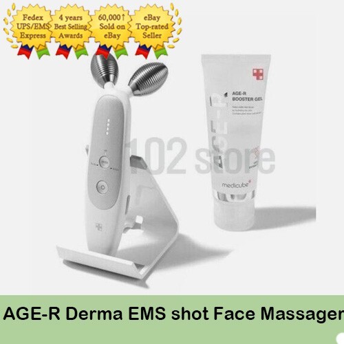 Medicube Age-R Derma Shot Face Massager + Booster Gel Serum +Stand -Fedex Track