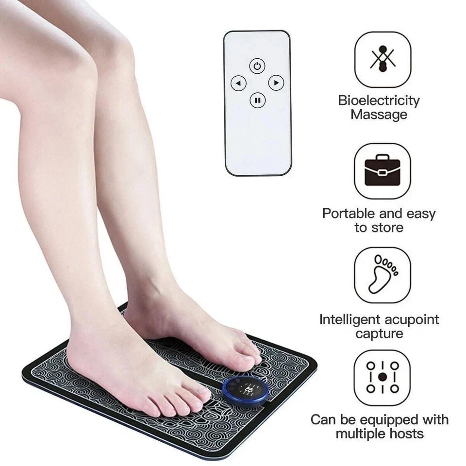 Restural EMS-Fix Foot Drop From Home 6 Modes and 9 Gears EMS Foot Massager Mat ~